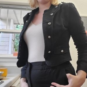 Military style knit jacket